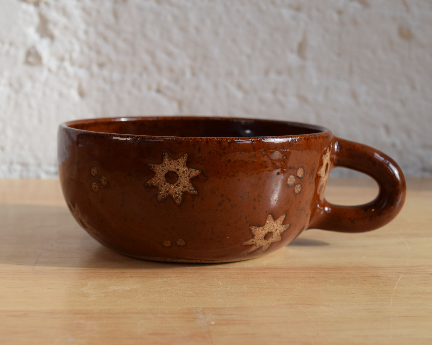 Burnt Orange Flower Mug