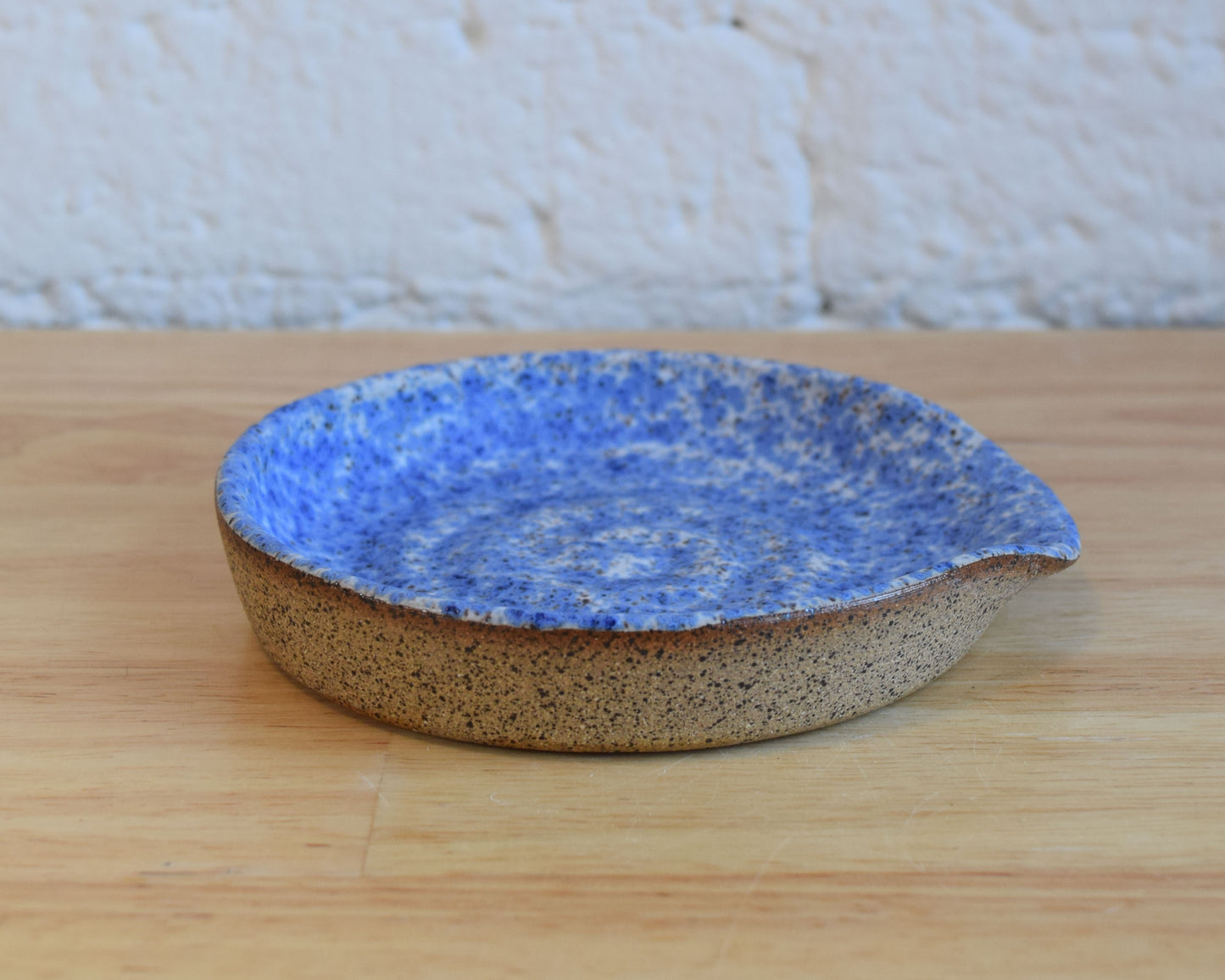 Blue & White Speckled Spoon Rest