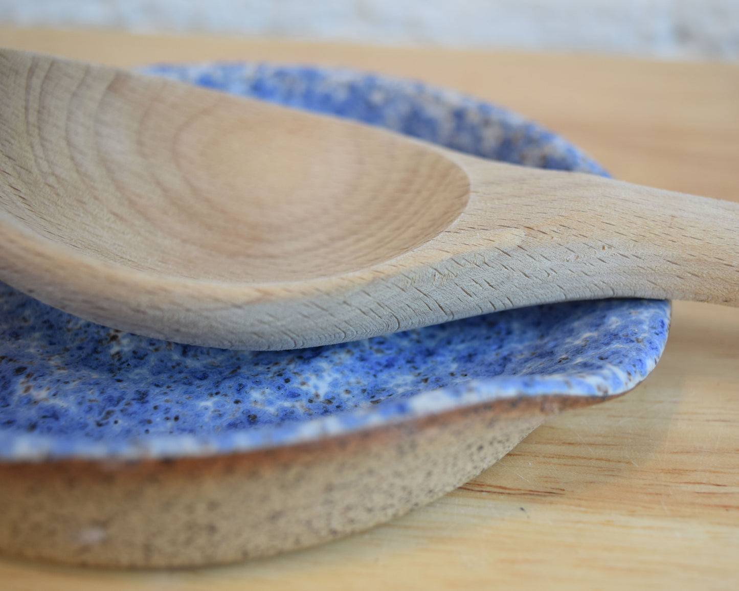 Blue & White Speckled Spoon Rest