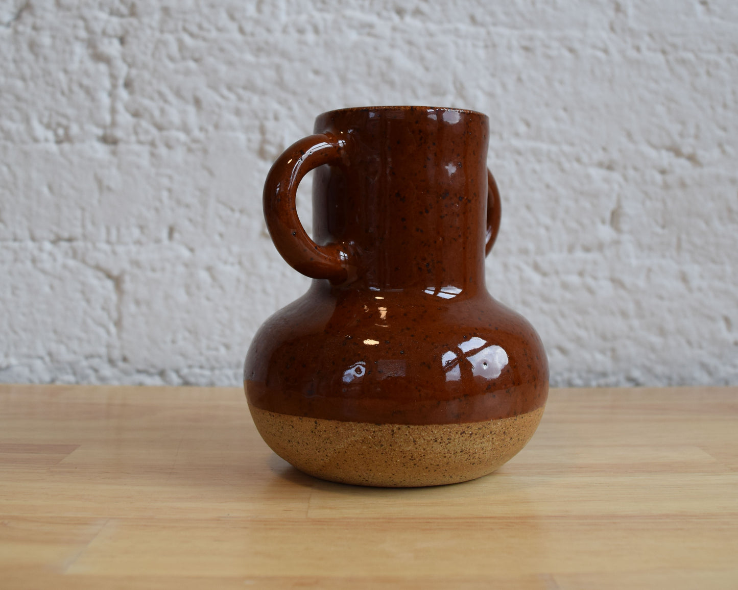 Burnt Orange Vase With Handles