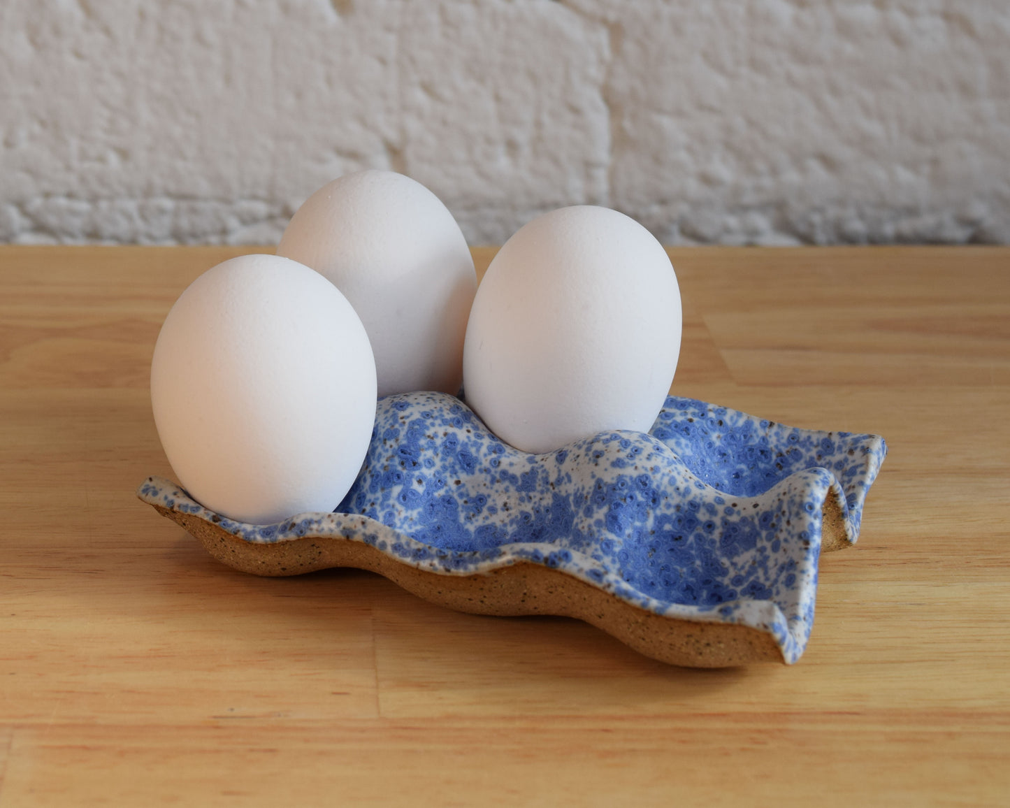 Blue & White Speckle Half Dozen Egg Carton