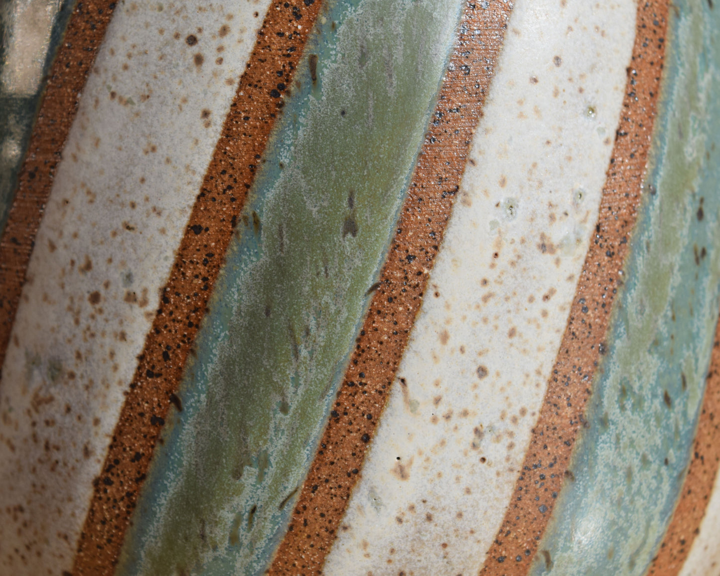 Green & White Striped Vase