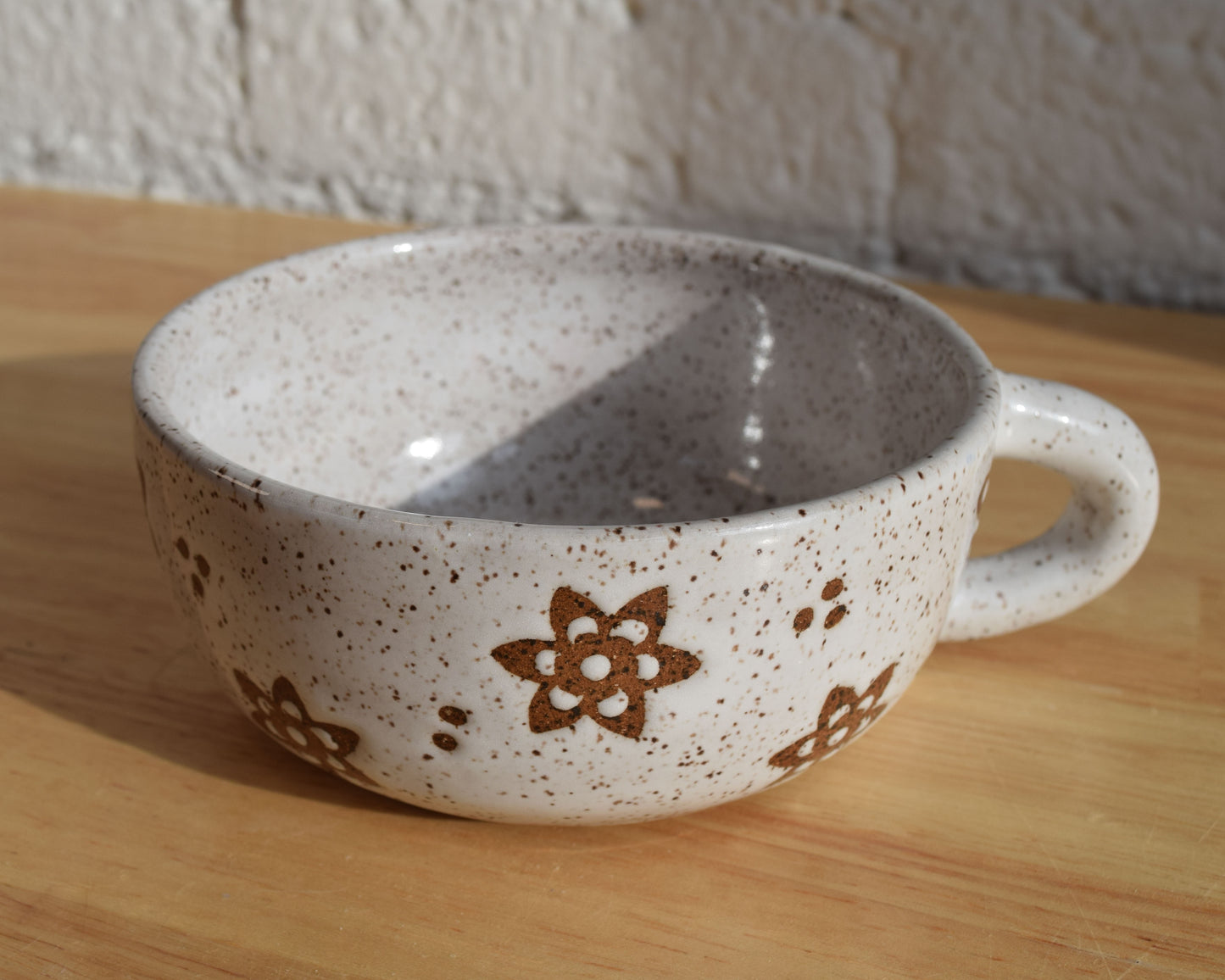 White Flower Mug
