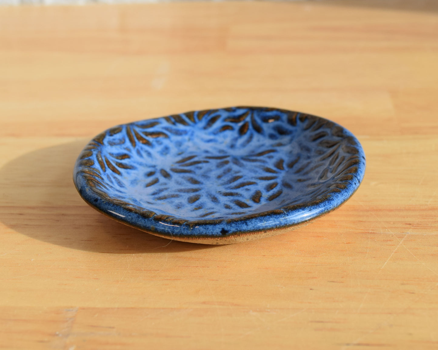 Blue Textured Ring Dish